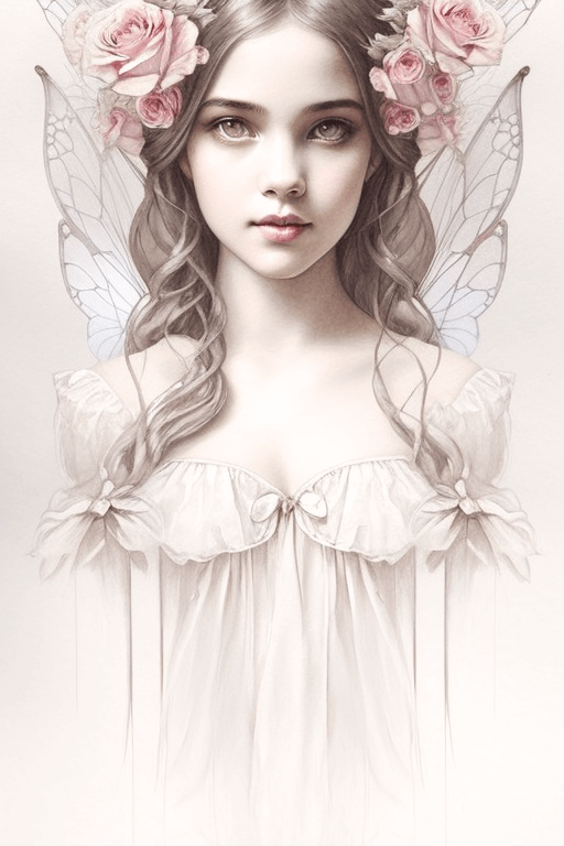 Playground AI로 생성한 그림(2) - 꽃 장식을 한 아름다운 소녀