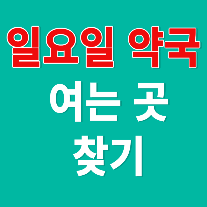일요일 약국 여는곳 찾기