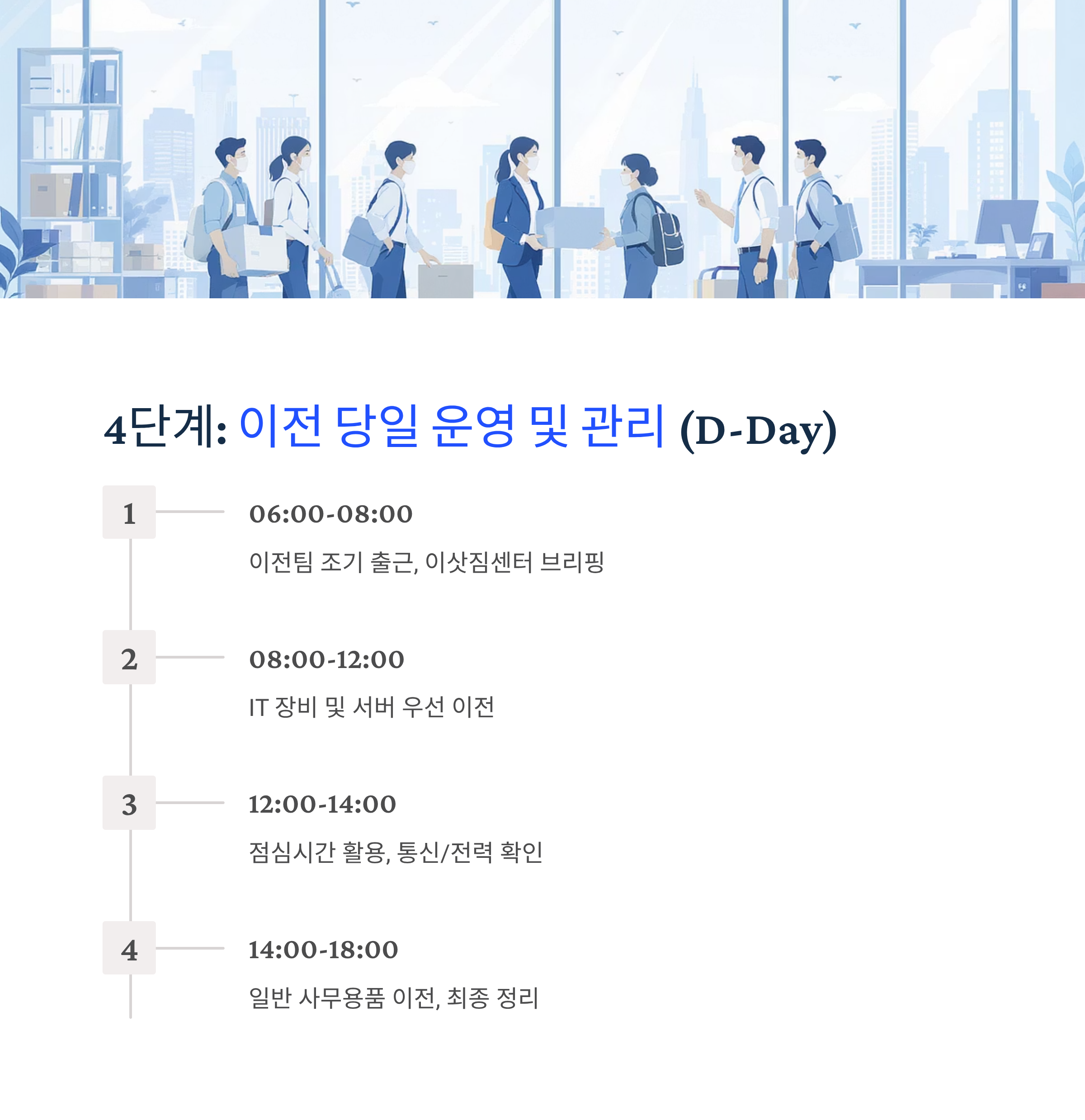 사무실이사 당일 운영및 관리