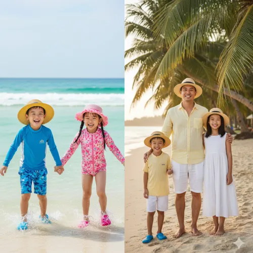 푸꾸옥 가족 옷차림 준비물 체크리스트-푸꾸옥 인생샷 옷 색상-Phu Quoc Family Packing List
