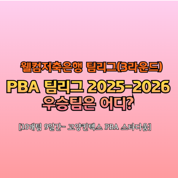 웰컴저축은행 팀리그 3라운드 경기요강 경기방식 일정총정리