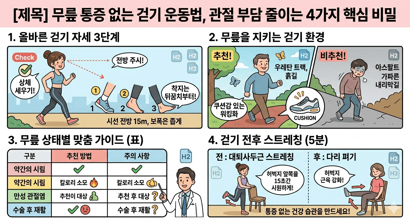무릎 통증 없는 걷기