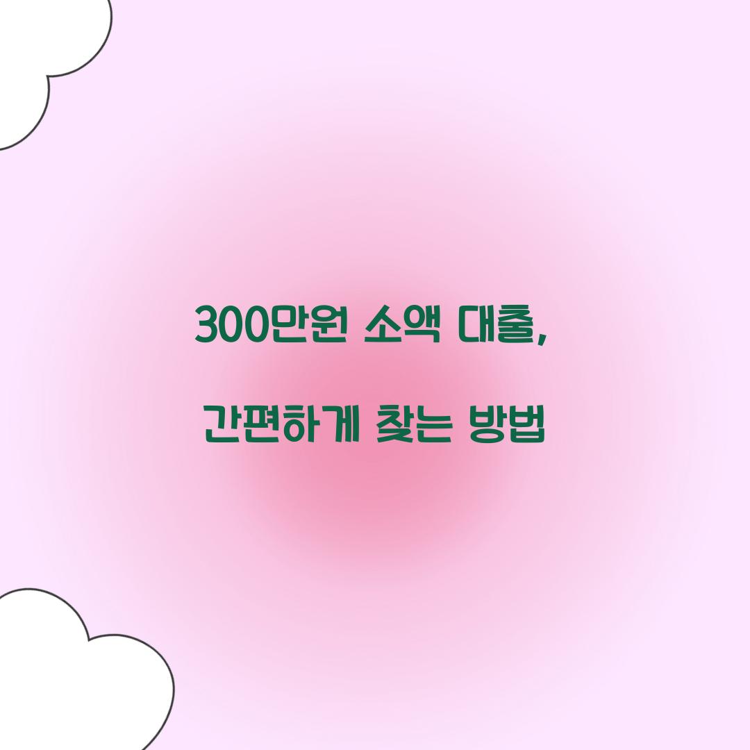 300만원 소액 대출