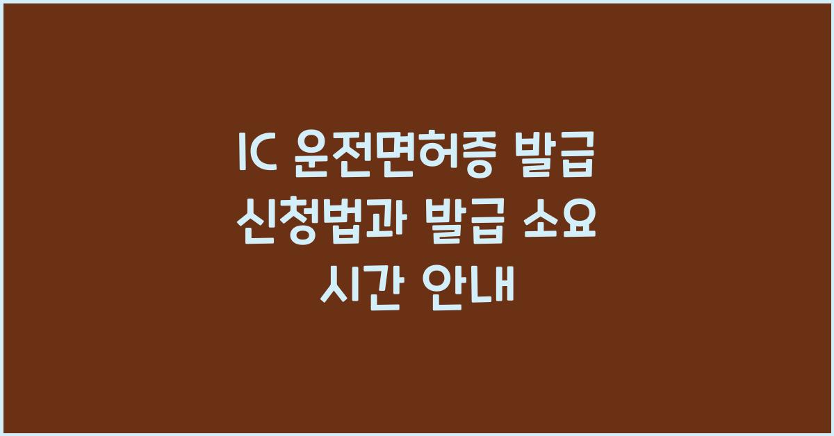 IC 운전면허증 발급