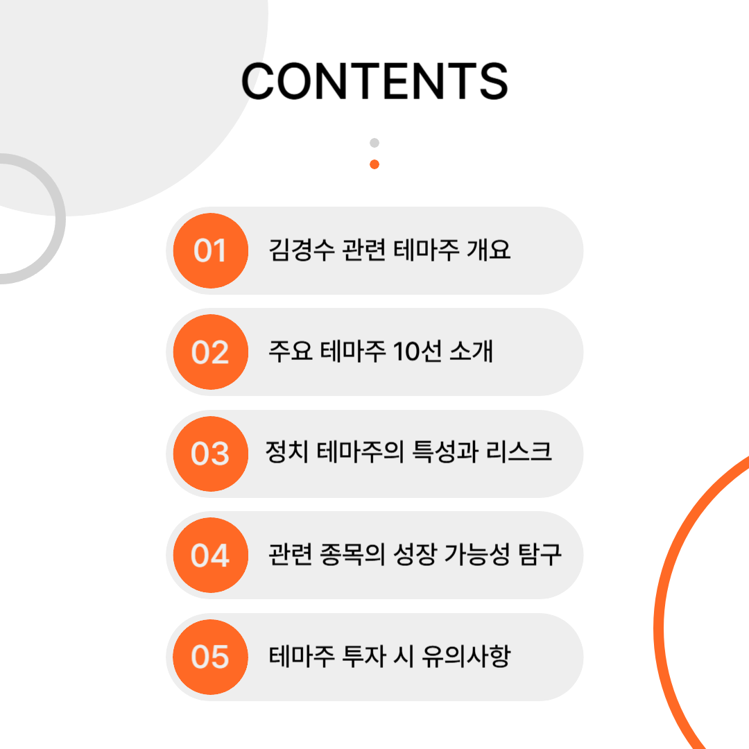 김경수 관련 주식 TOP 10