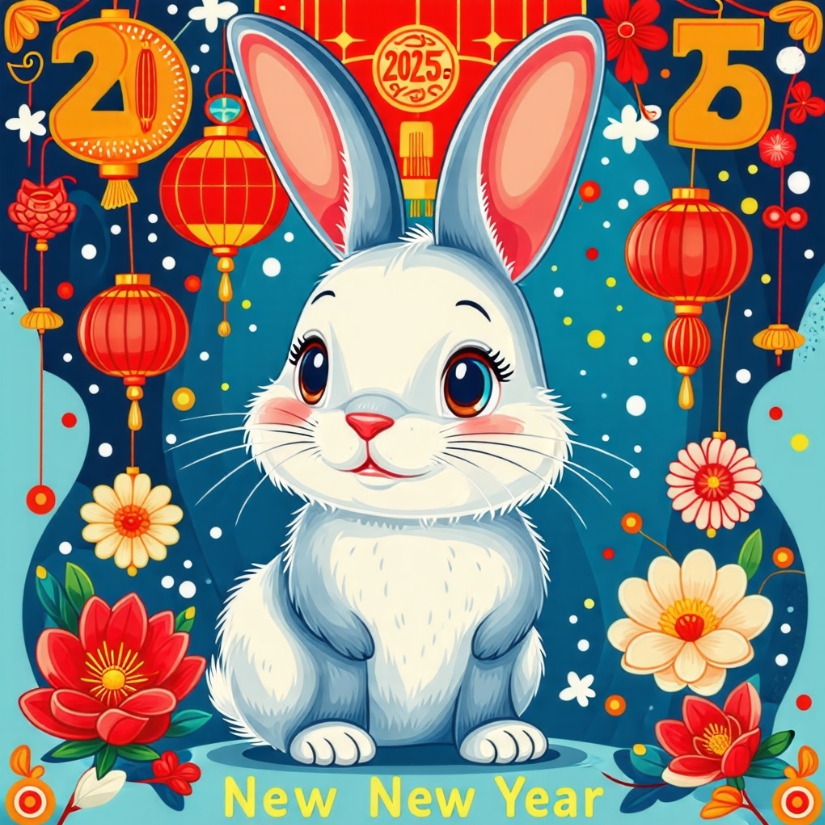 2025년 토끼띠 운세(재물운, 애정운, 건강운)을 나타내는 토끼띠이미지입니다.