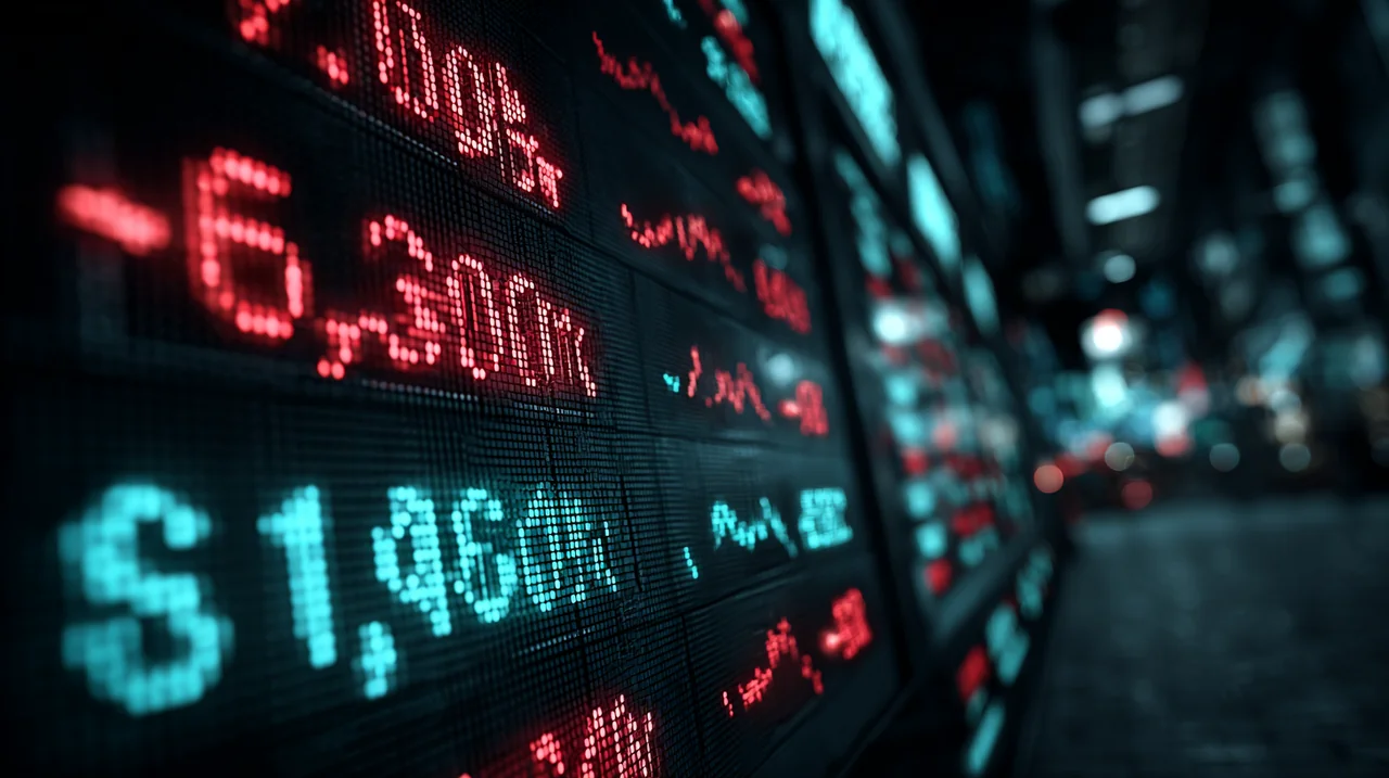 ETF 추세를 보여주는 미래형 디지털 인터페이스가 혁신적 분위기를 조성하며, 테마형 ETF 분석을 강조하는 세부적인 표현