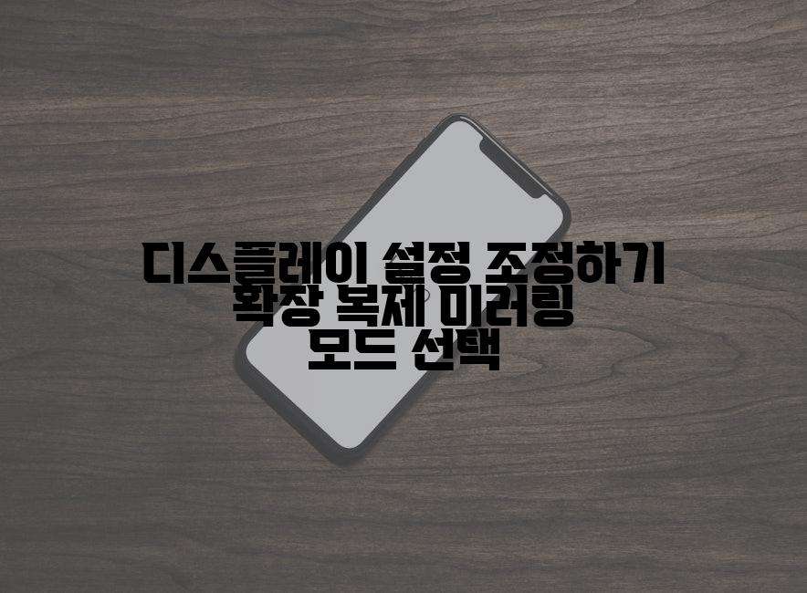 디스플레이 설정 조정하기 확장 복제 미러링 모드 선택