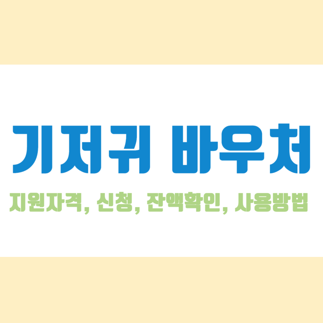 기저귀 바우처 지원자격,신청,잔액확인,사용방법
