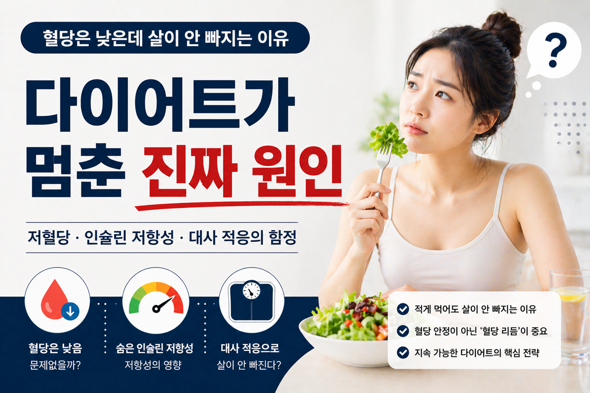 다이어트가 멈추는 진짜 이유: 혈당은 낮은데 살이 안 빠지는 이유