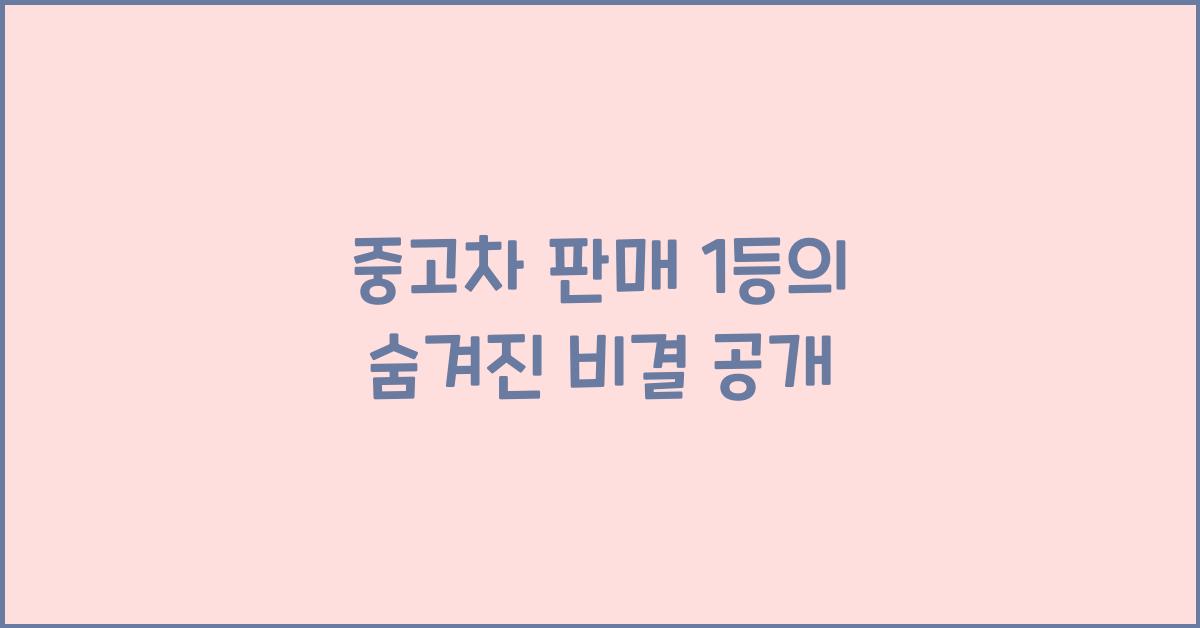 중고차 판매 1등