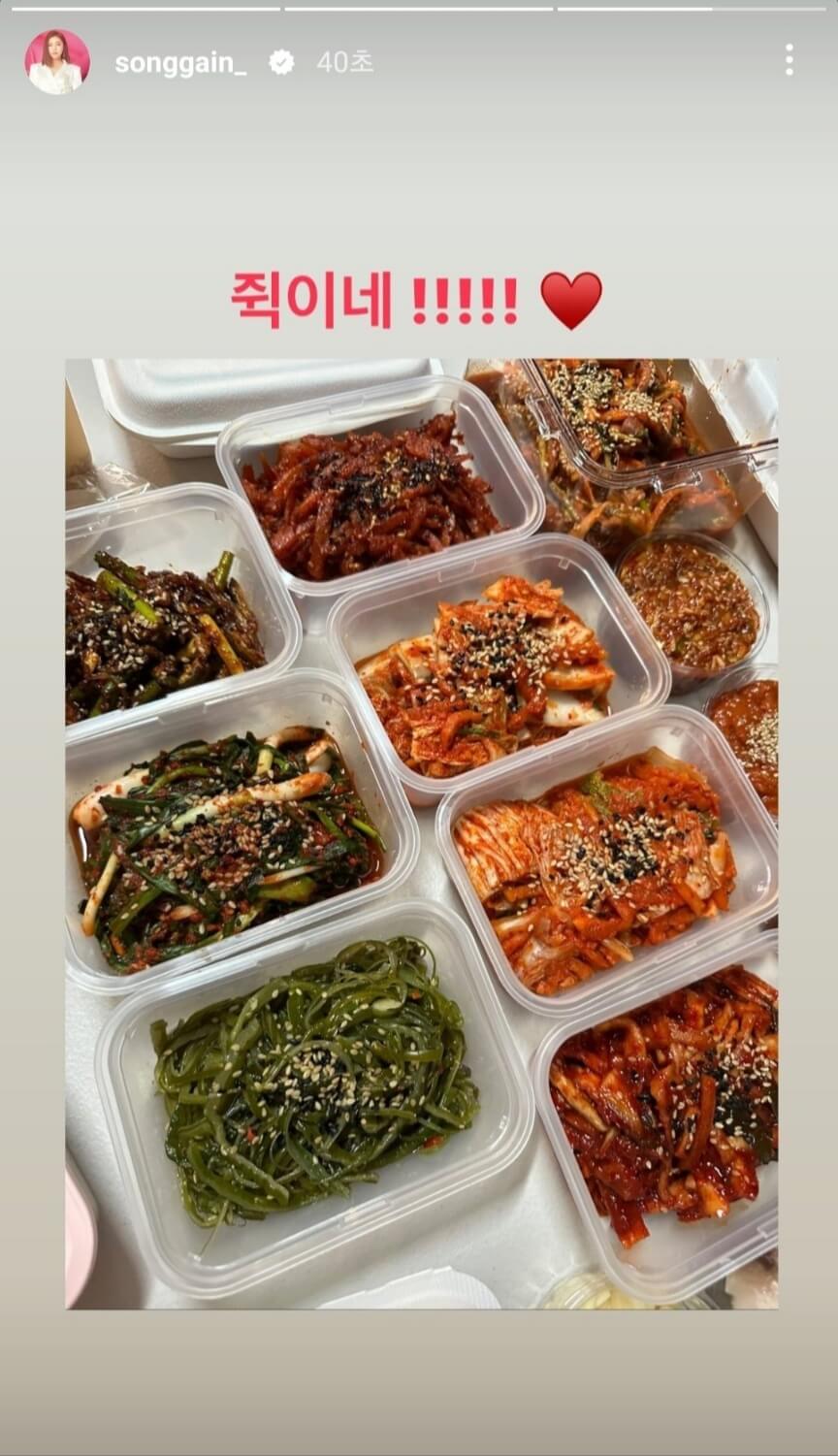 송가인 팬 어게인 음식선물 인증