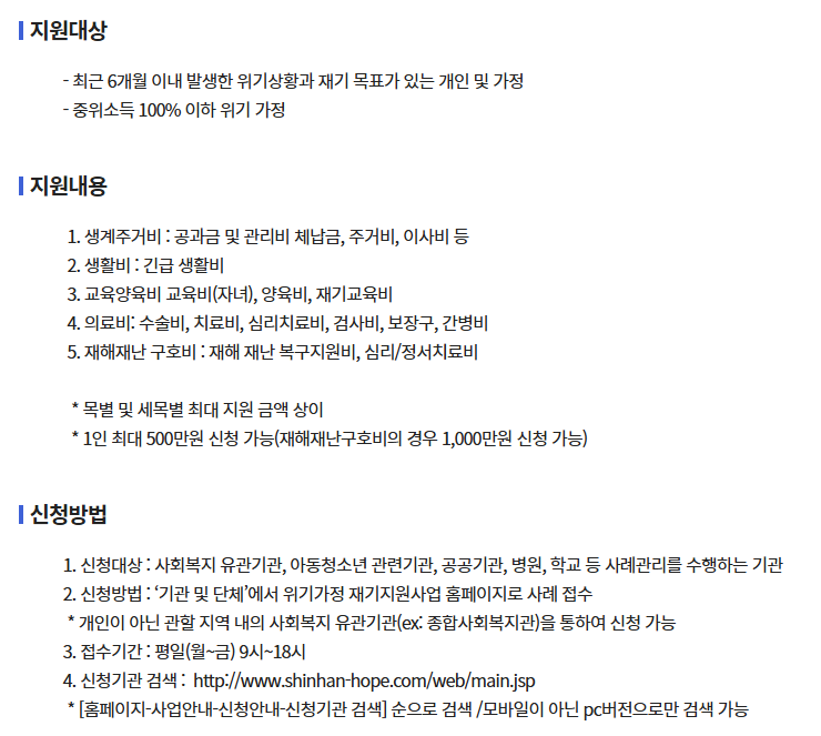 2025년 긴급생활비 지원 신청 방법과 대상, 혜택