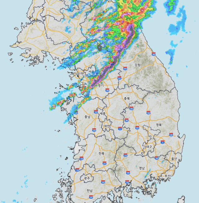 구름 레이더 사진