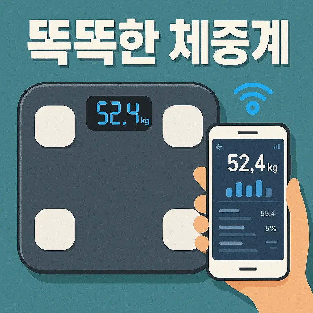 스마트 체중계 측정 화면 예시