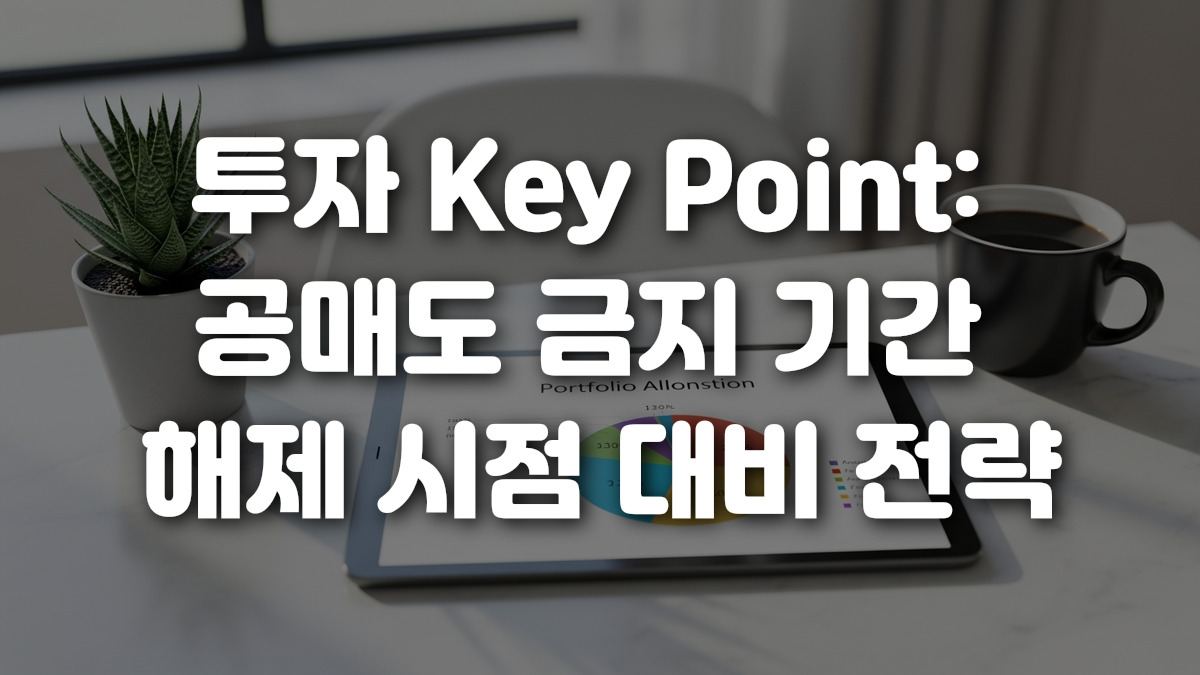 투자 Key Point 공매도 금지 기간 해제 시점 대비 전략