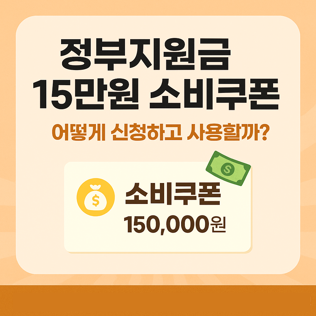 1인당 15만원 정부지원금! 민생회복 소비쿠폰, 신청부터 사용까지 완벽 가이드