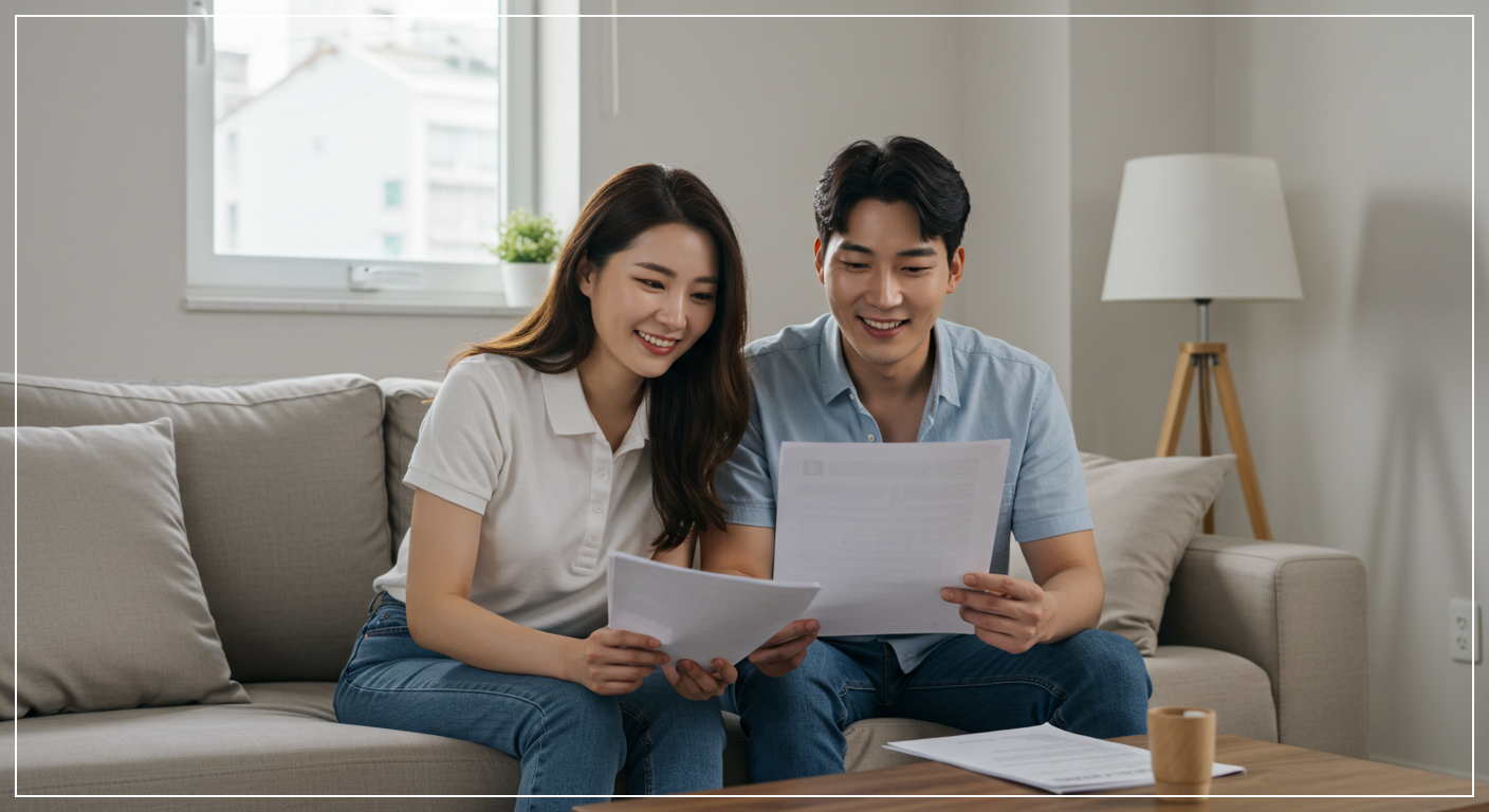 주거안정보장을위한-계약갱신을-논의하는-젋은부부