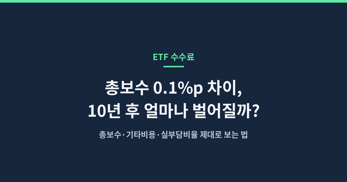 ETF 총보수 차이의 10년 후 복리 효과와 실부담비율 확인법