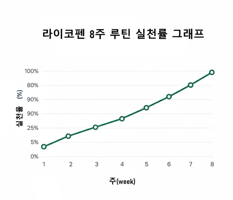 라이코펜 8주 루틴 실천률 그래프
