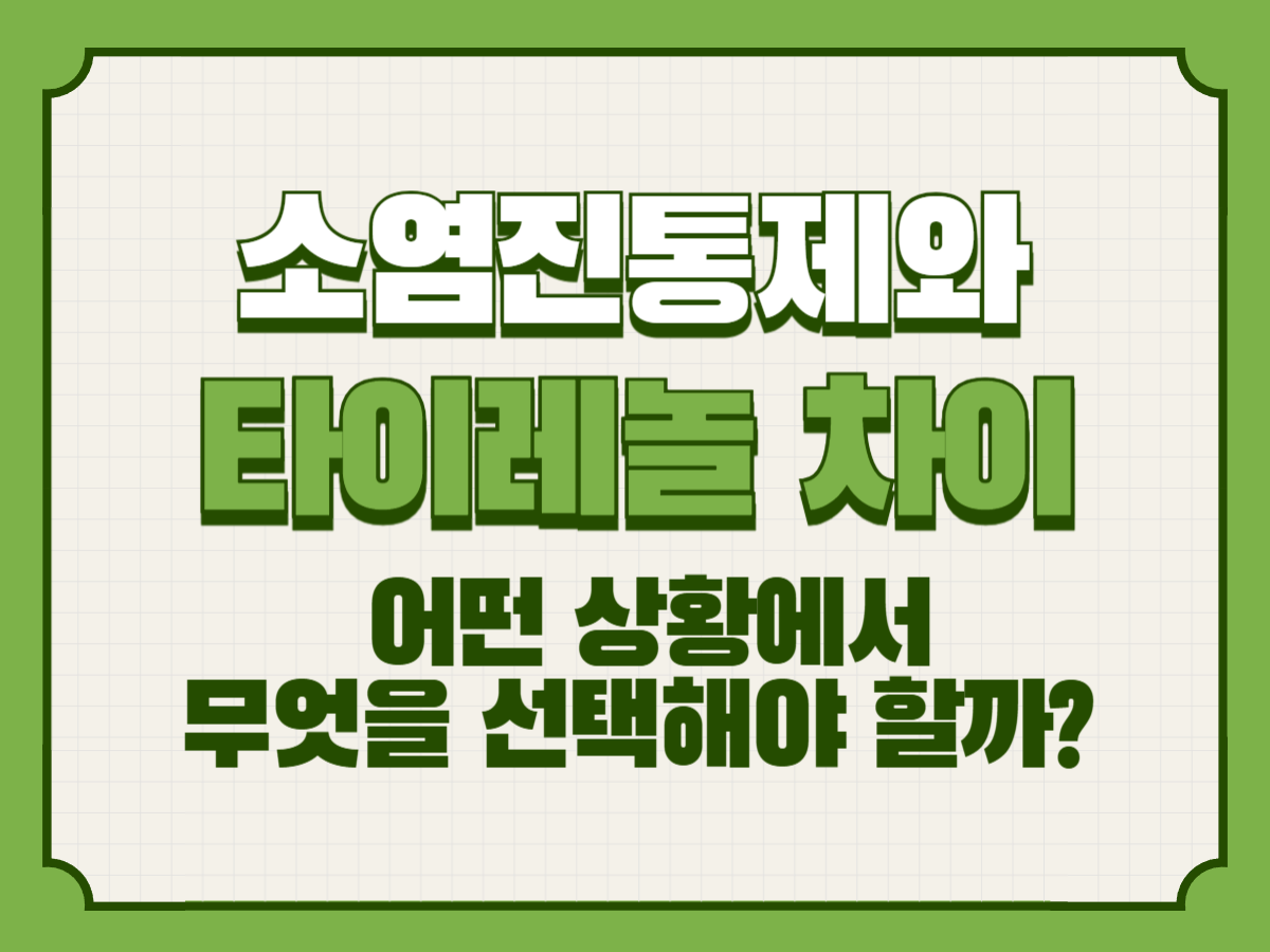 소염진통제와 타이레놀 차이 &ndash; 어떤 상황에서 무엇을 선택해야 할까?
