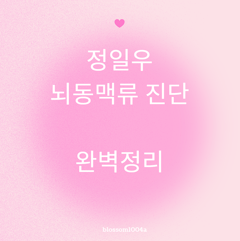 정일우 배우 뇌동맥류 진단 완벽정리