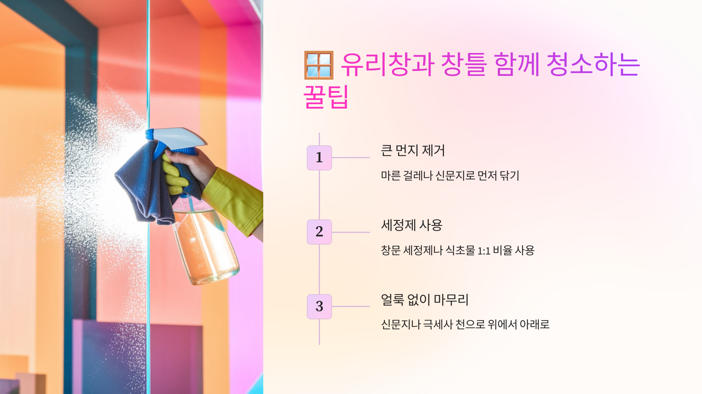 🪟 유리창과 창틀 함께 청소하는 꿀팁