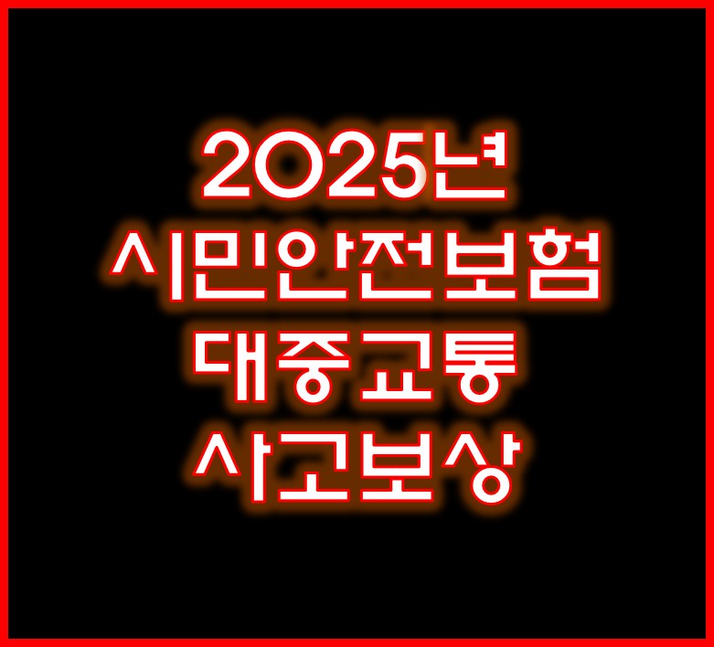 2025년시민안전보험 대중교통 사고보상