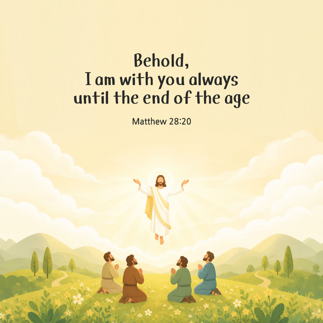 Today's Bible verse card Matthew 28:20 scripture image