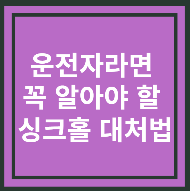 싱크홀대처법