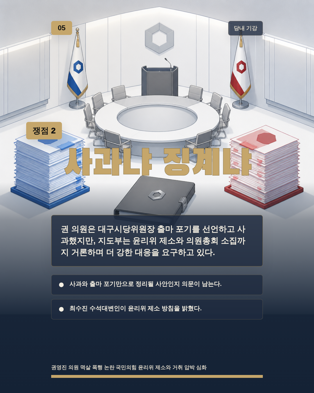 사과냐 징계냐