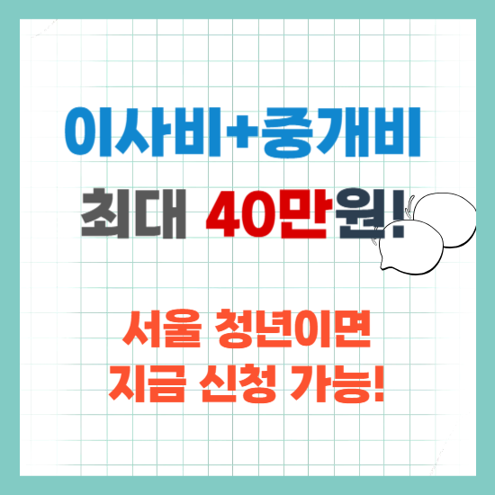 서울시 청년 이사비·중개보수 지원금 신청방법 총정리