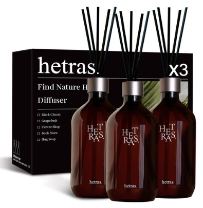 헤트라스 프리미엄 디퓨저 500ml x 3p 세트, 퓨어다우니향