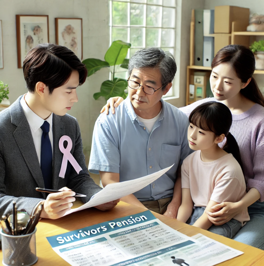 유족연금 상담을 받는 가족