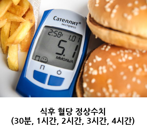 식후 혈당 정상수치
(30분, 1시간, 2시간, 3시간, 4시간)