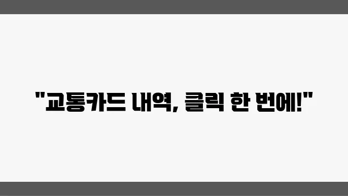 하나카드 후불 교통음 사용 내역 조회 및 다운로드