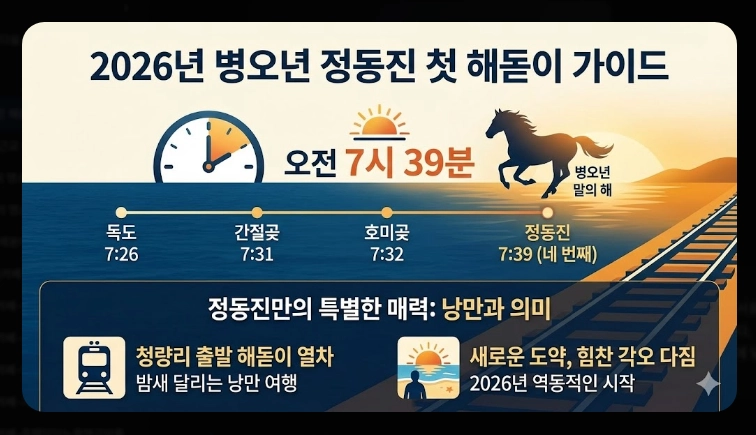 정동진 해돋이 2026 병오년 시간부터 예약까지 완벽 가이드