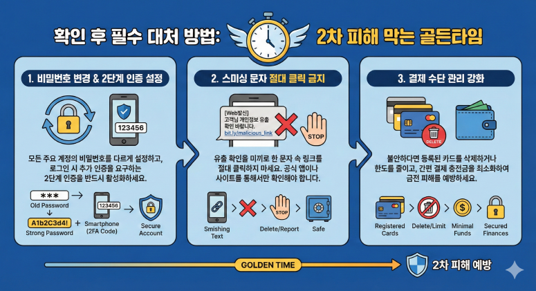 확인 후 필수 대처 방법 : 2차 피해 막는 골든타임