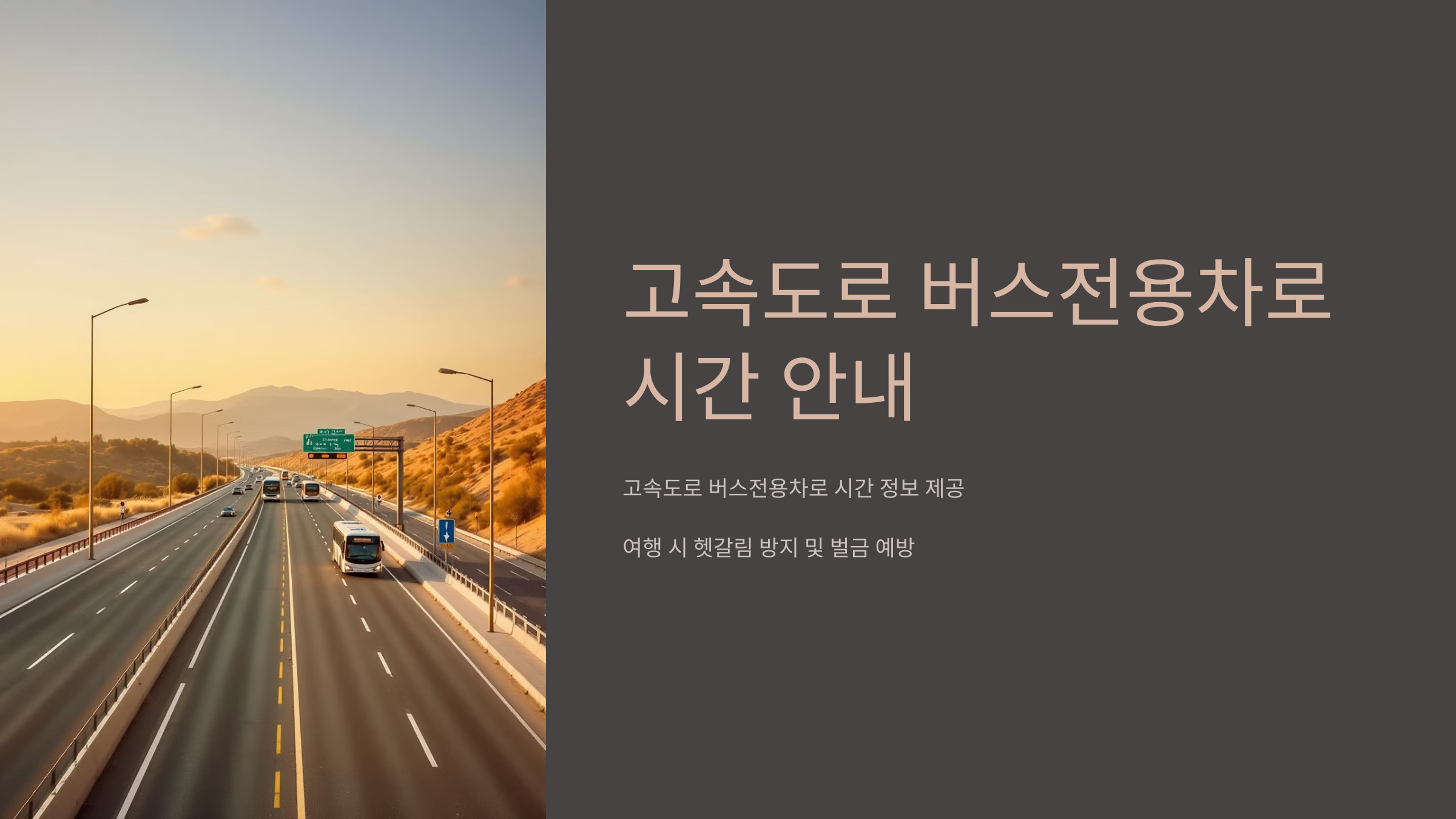 고속도로 버스전용차로 시간