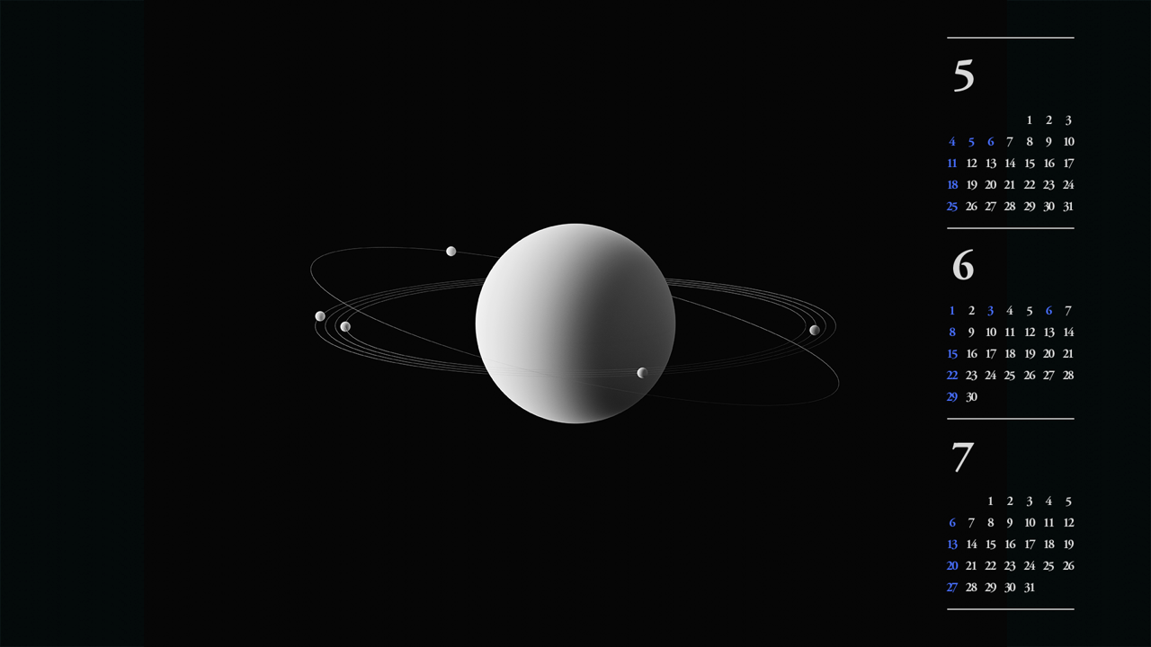 12 행성 모형 B - 2025년6월 노트북배경화면