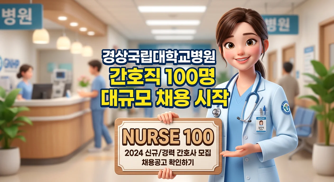 경상국립대학교병원 간호직 100명 대규모 채용시작