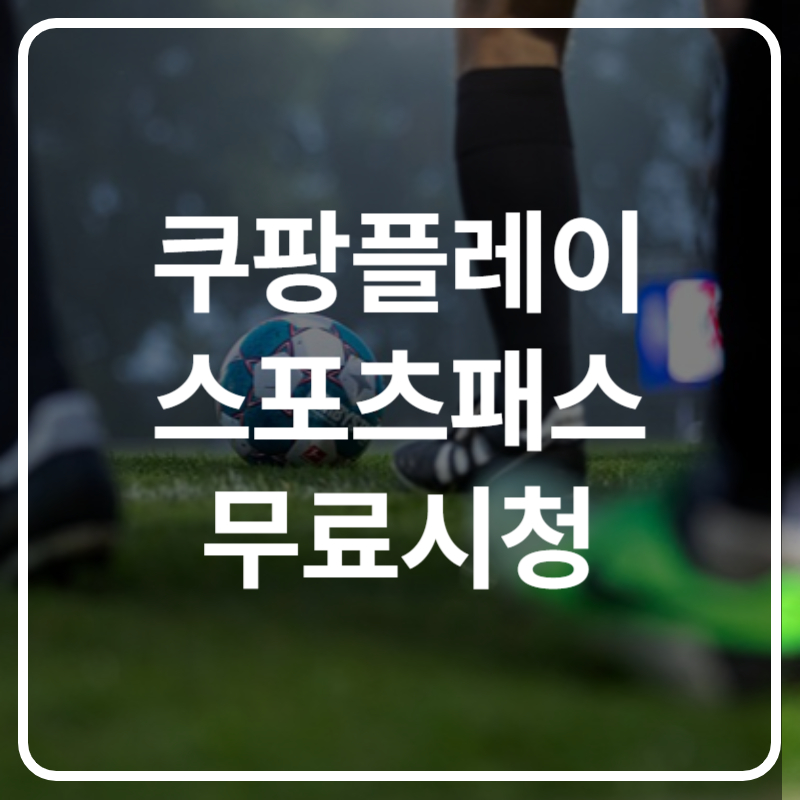 쿠팡플레이 스포츠패스 무료시청 동시접속