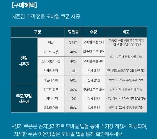 곤지암리조트 스키 시즌권 판매