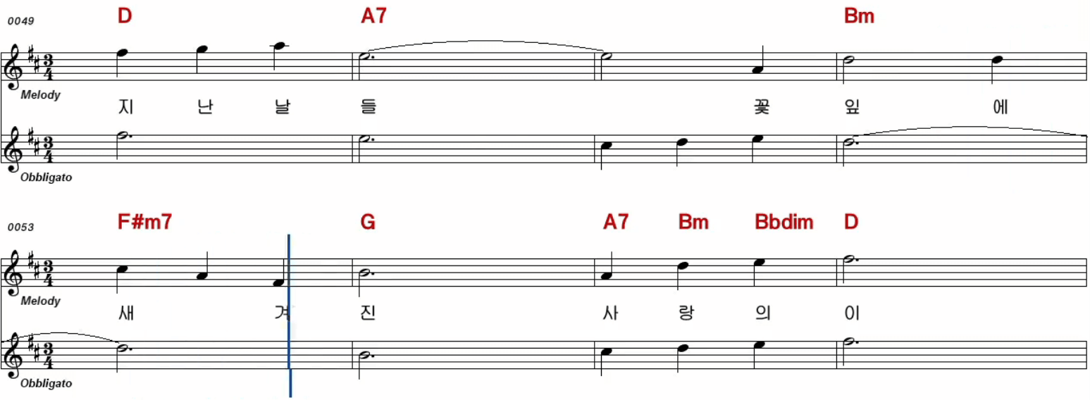 현경과 영애 그리워라 악보