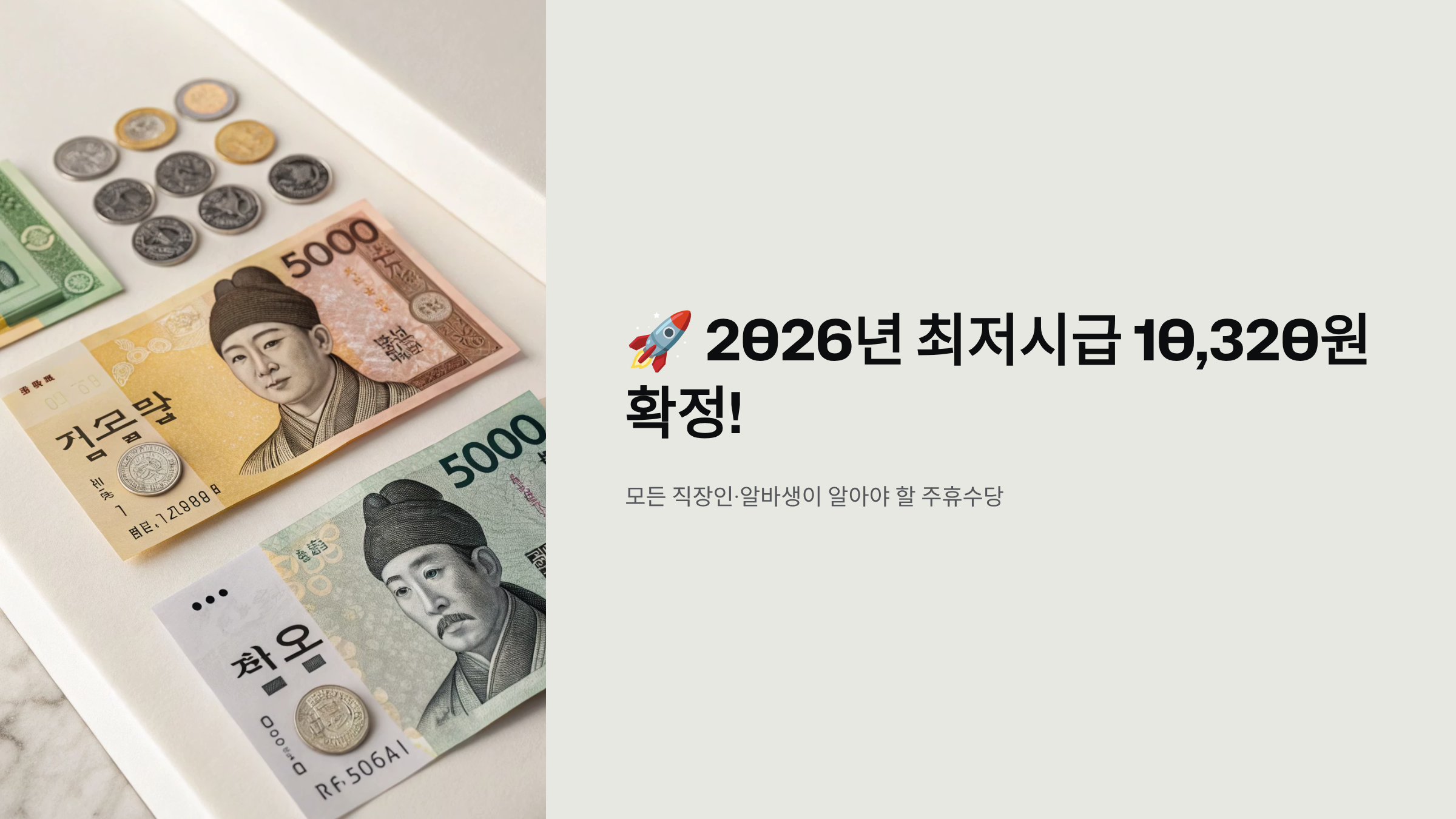 2026년 최저임금 주휴수당 알아보기