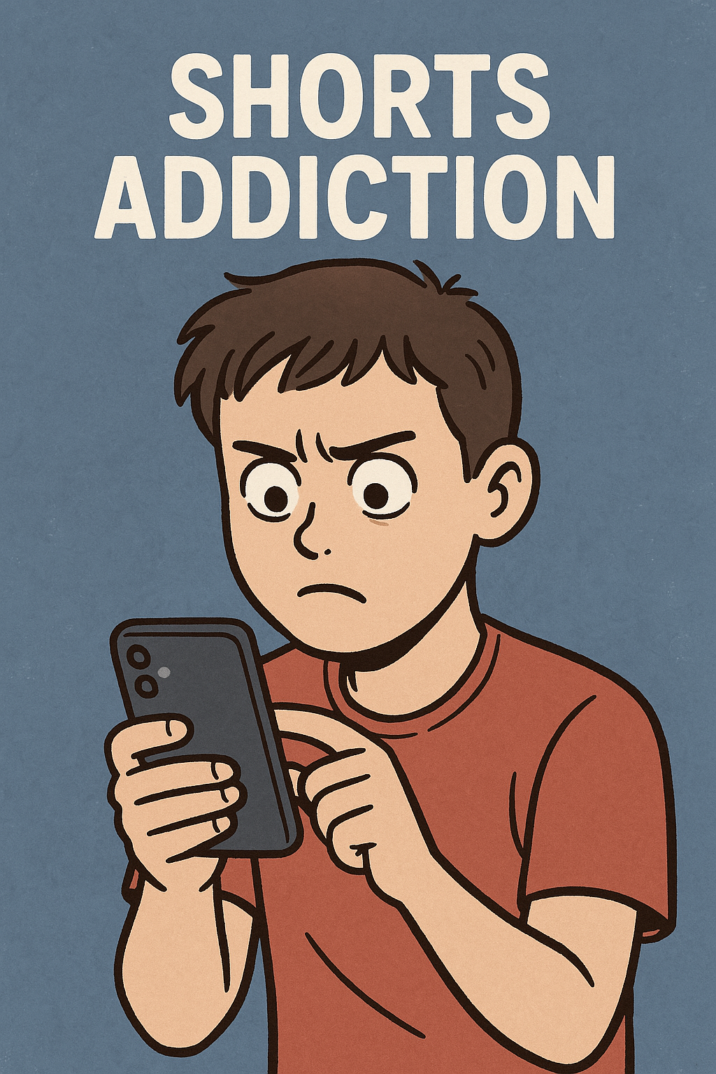 숏폼을 보고 있는 에니메이션