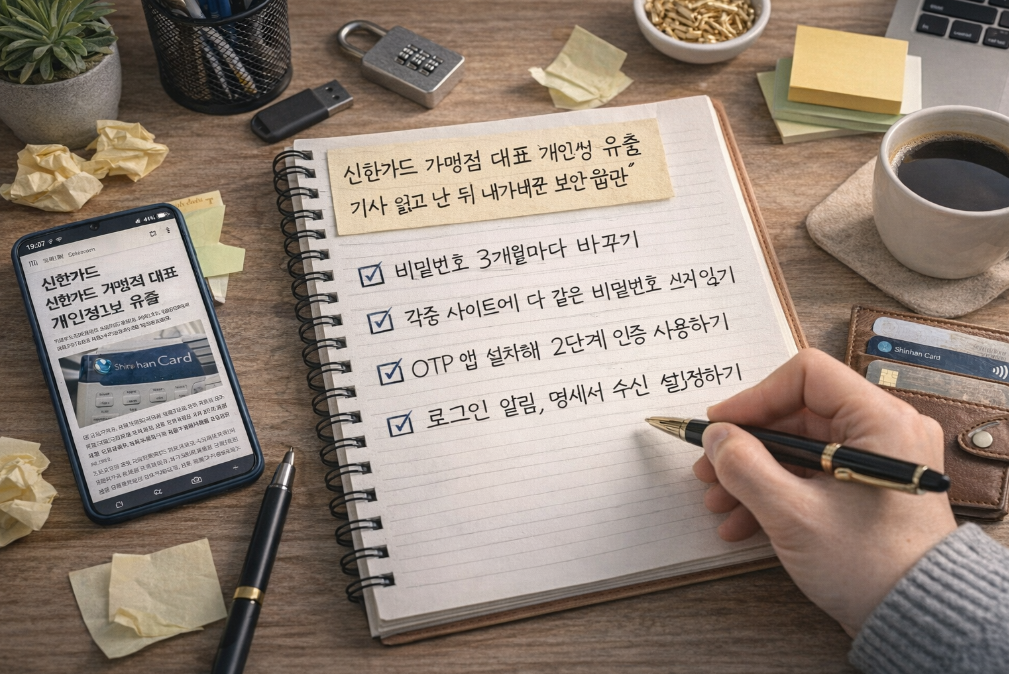 신한카드 개인정보 유출 후 내가 바꾼 보안 습관 5가지