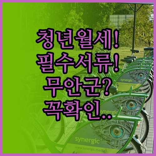 청년월세지원 신청 필수 서류 무안군..
