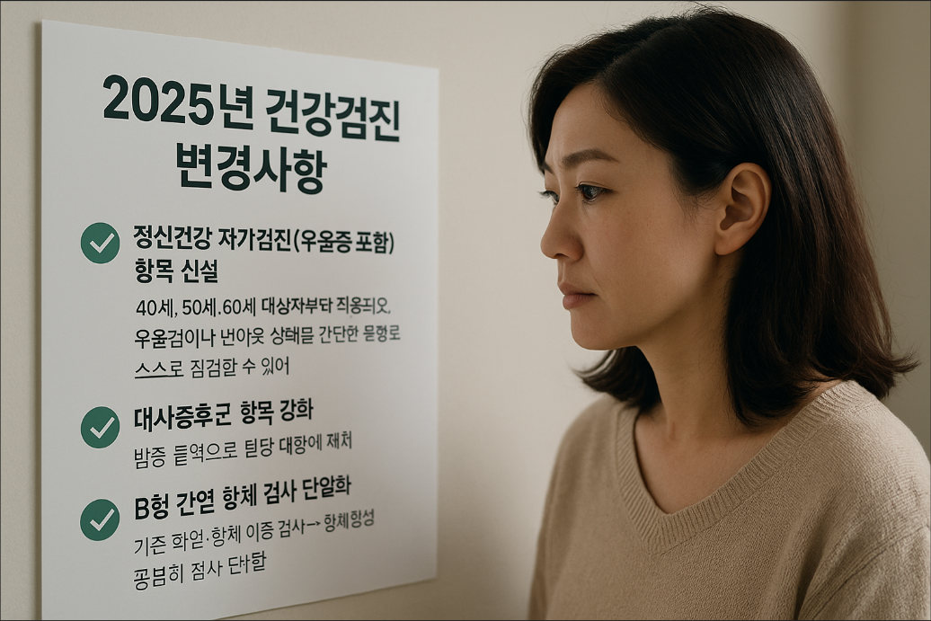 2025년 건강검진 변경사항