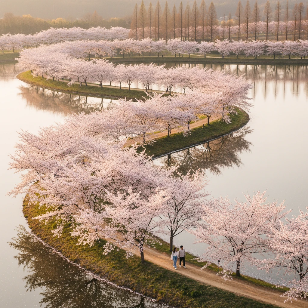나주 한수제 벚꽃 길 개화 시기 명소..
